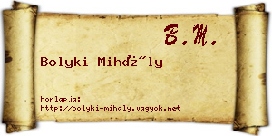 Bolyki Mihály névjegykártya